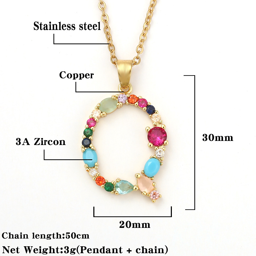 new fashion color zircon necklace