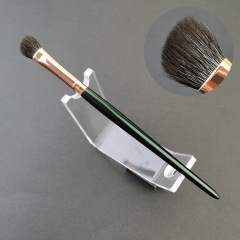 A dark green angled eyeshadow brush with sheep wool, portable version, one piece, animal hair nose shadow brush, multi-functional eye blending and shadow brush