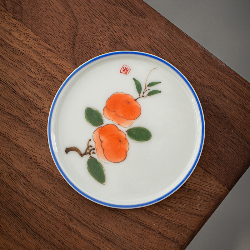 Taza de té de cerámica pintada a mano almohadilla de aislamiento creativo bandeja de té japonesa platillo taza de té estera taza de té titular de la taza de té ceremonia del té Accesorios