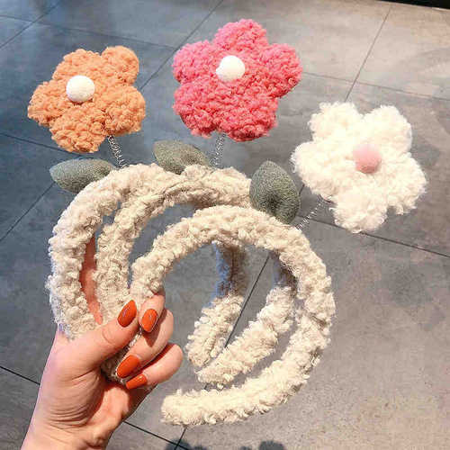 Lamb plush flowers give you a small red flower headband cartoon cute hair accessories small flower hairband headband hair accessories