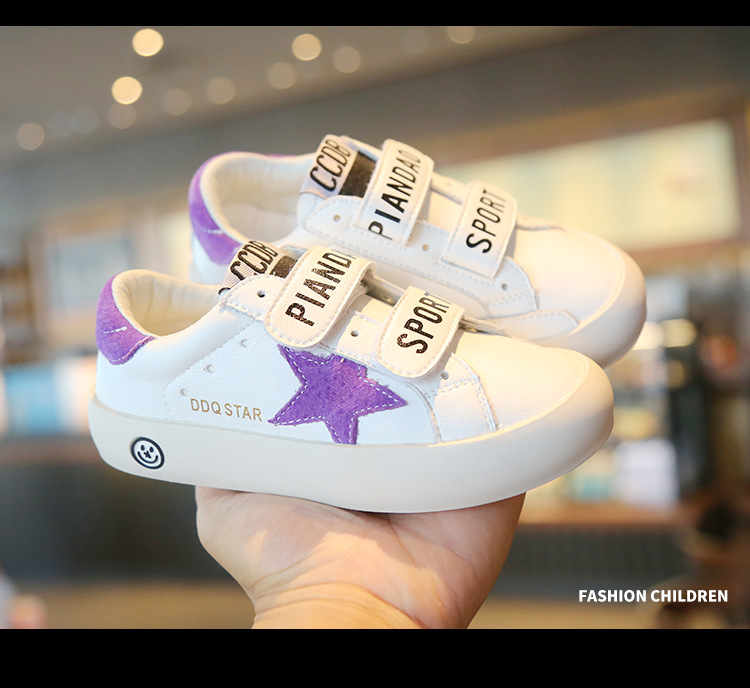 Chaussures blanches pour enfants, baskets sales, décontractées, étoiles, respirantes, pour garçons et filles, nouvelle collection automne 2024_voghion.com