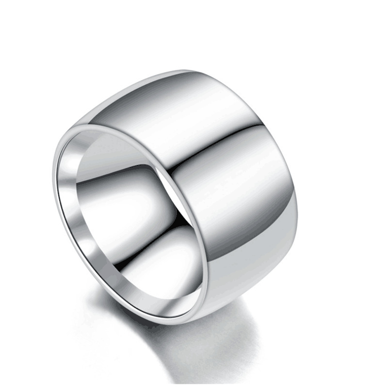 European And American Fashion Titanium Steel Men's Ring Wide Stainless Steel Glossy Ring Cross-border Hot Sale Ornament Wholesale display picture 4