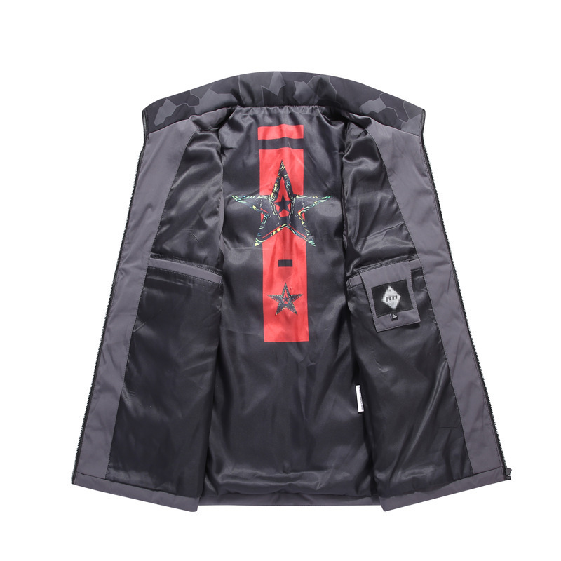 Cross-border al por mayor otoño nueva moda de los hombres de algodón soporte collar Chaleco de los hombres de moda multi-bolsa Chaleco de una sola pieza de entrega