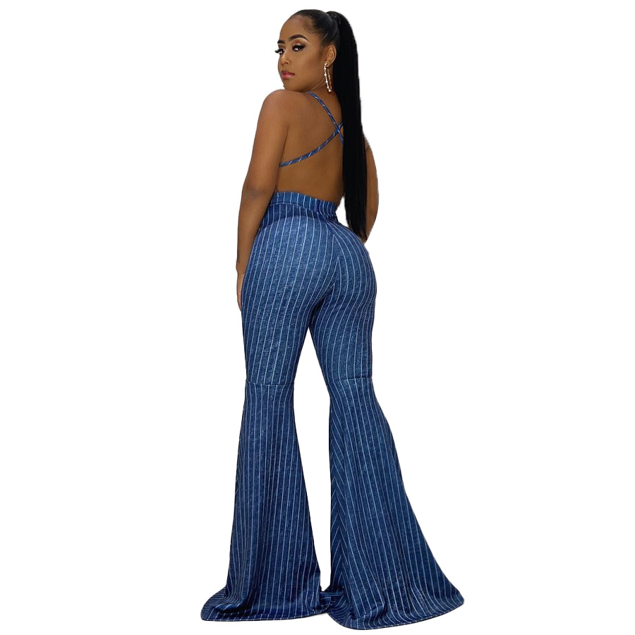 sexy slim thin jeans wide leg jumpsuit