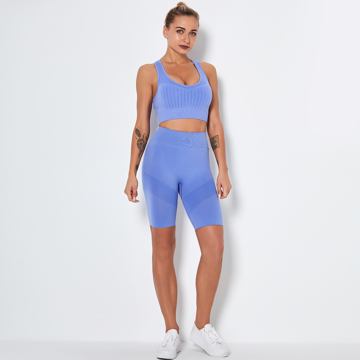 seamless quick-drying two-piece yoga suit NSLX14695