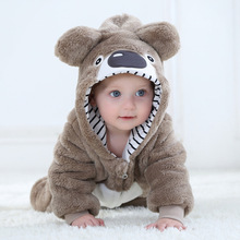 20款幼兒哈衣 小熊卡通造型單層哈衣法蘭絨連身衣童裝批發H2353