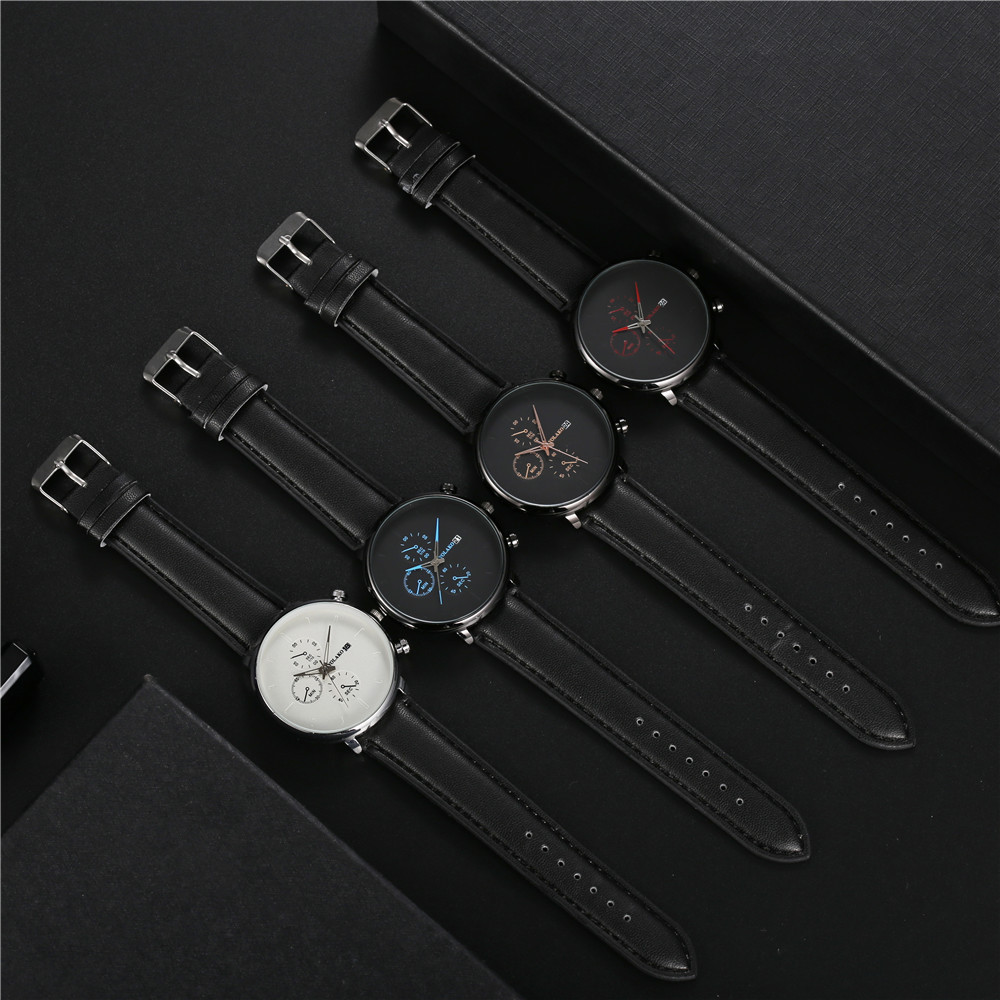 New Fashion Ultra-thin Men's Business  Calendar Belt  Three-eye Belt Watch display picture 5