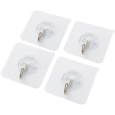 No trace transparent hook strong adhesive bathroom door suction cup hooks kitchen wall load-bearing no hole sticky hook 