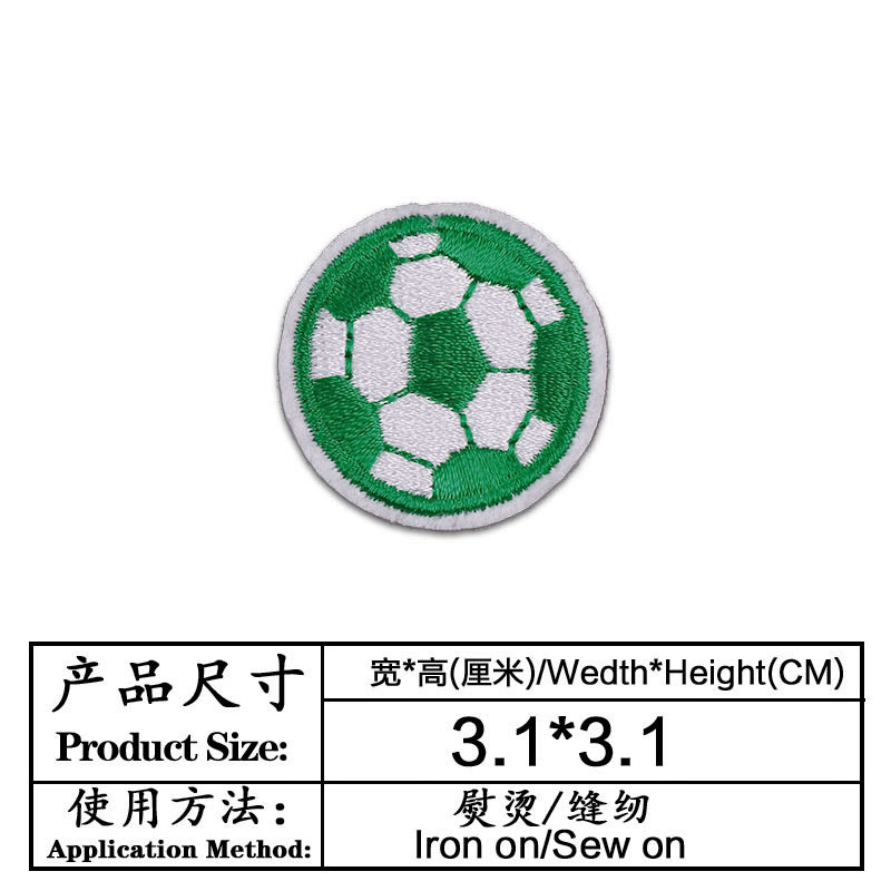 Pegatinas de tela bordadas accesorios de ropa insignia parche pegatinas fútbol dibujos animados ventas directas de la fábrica