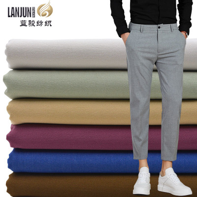 厂家现货供应TR斜纹弹力布平整光洁垂感弹性好西装制服百褶裙面料|ms