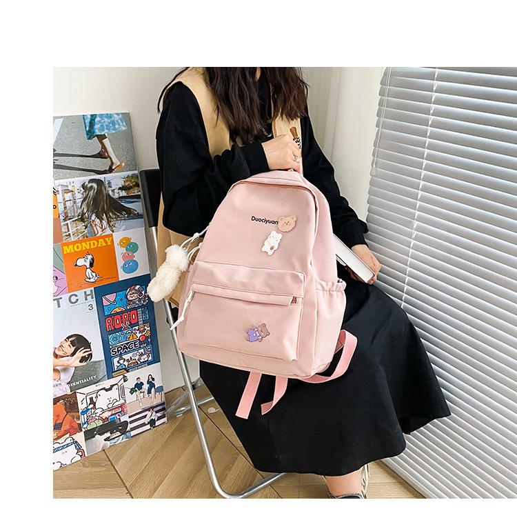 Simple Students Cute School Bag Vintage Soft Backpack display picture 14