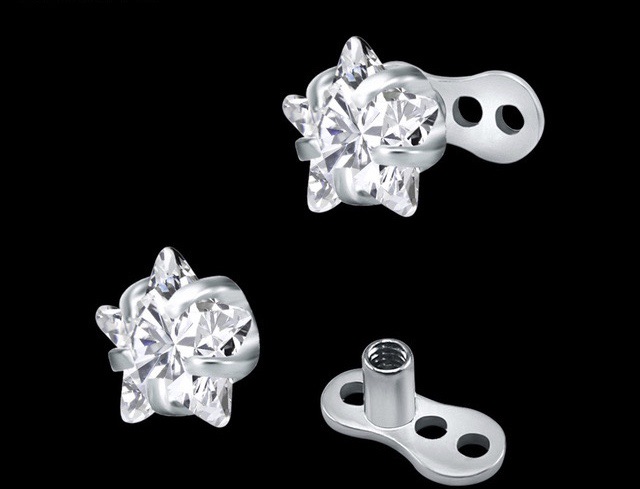 Pointed titanium steel lip stud product view