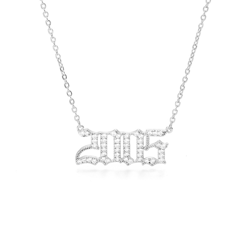 Fashion Simple Year Number Pendant Necklace display picture 11