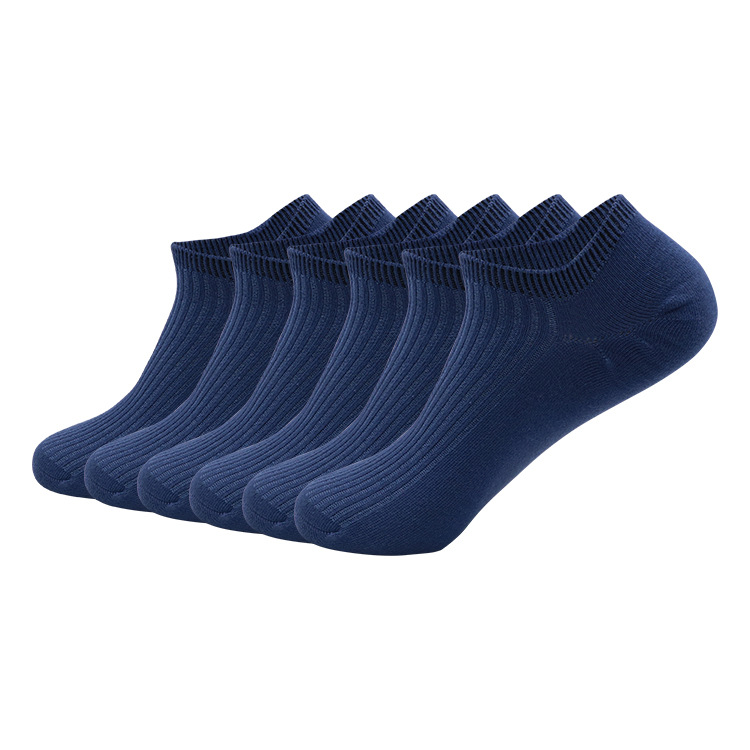 Calcetines cortos casuales de los hombres calcetines respirables absorbentes de sudor de algodón puro calcetines de barco de doble aguja