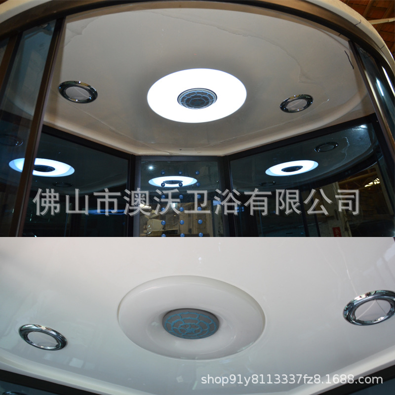 Sala de vapor blanca en forma de abanico de 1,5 m con bañera sala de sauna de vapor húmedo baño completo baño Baño