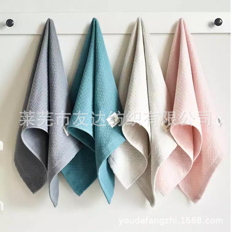 Origin supply warp knitted wheat gauze adult face towel absorbent easy to dry simple thick towel