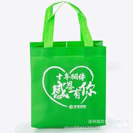 [促销品]保险公司周年庆活动礼品包装袋 无纺布环保覆膜立体袋子