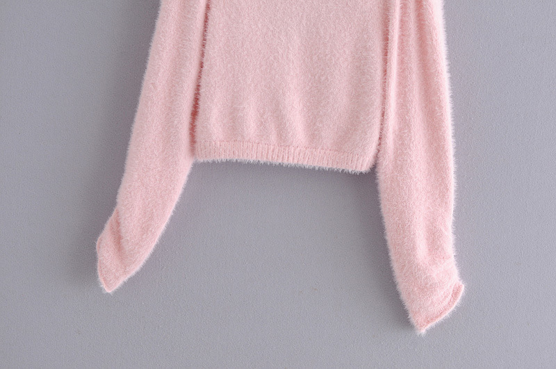  autumn French sweet mohair sweater women s plush pink sweater  NSAM5262