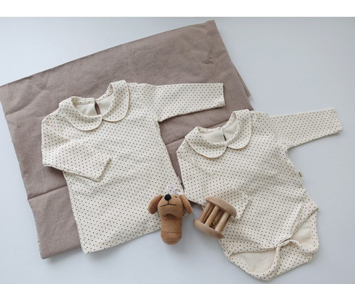 Spring and Autumn baby and children's clothing infant lapel long-sleeved T-shirts for men and women baby style doll collar bottoming shirt tops