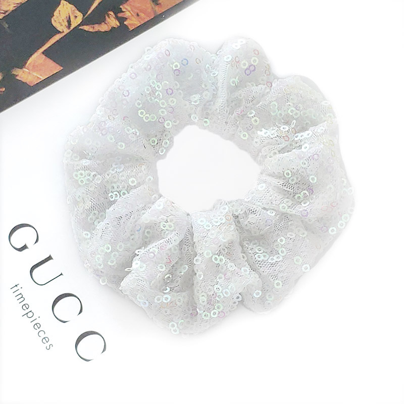 Sequined Fluorescent Simple Hair Scrunchies display picture 7