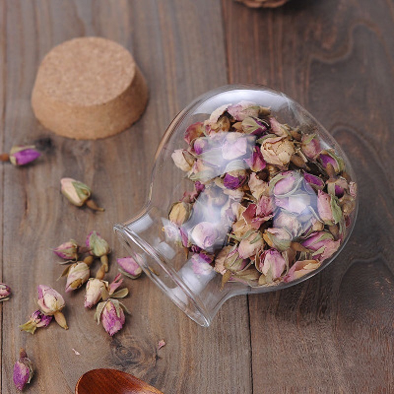 Tanque de almacenamiento de vidrio borosilicato con tapa redonda pimienta material grande almacenamiento de gran diámetro tanque sellado tanque de peces de vidrio pequeño