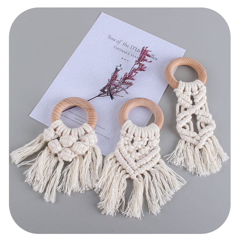 Bebé creativo juguete de haya mordedor nuevo tejido hecho a mano algodón cuerda dientes Shaper bebé dientes molienda palo