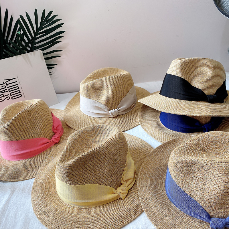 Japanese High-End Straw Hat - Ishihara Style Sun Hat For Women, Summer Versatile Bow Knot Hat - Thumbnail 4
