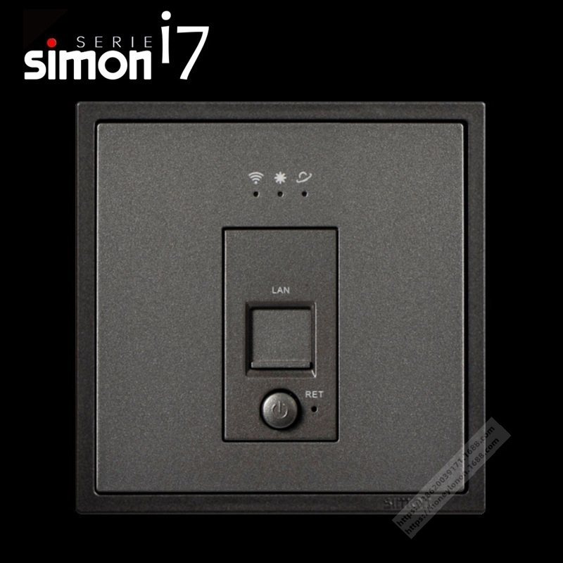 Simon/西蒙 i7 86型墙装式无线路由器(带网口)(荧光灰)70E741-61