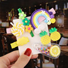 Cartoon children's hair accessory, cute hairgrip, rainbow hairpins for early age, Korean style, no hair damage