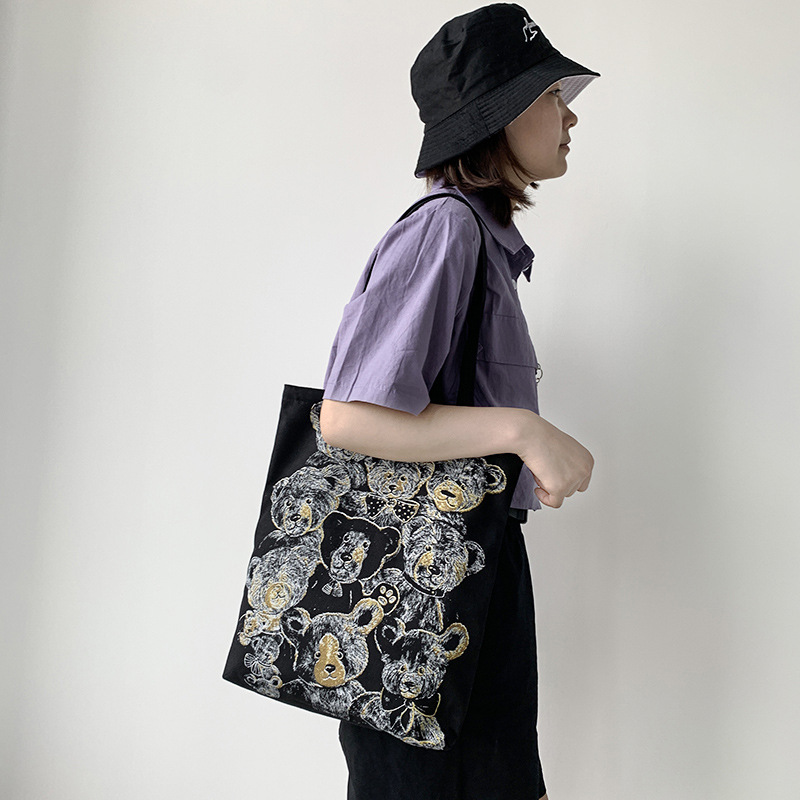 Nueva bolsa de lona de las mujeres de hombro coreano harajuku ulzzang japonés estudiante de viaje bolsa de lona de una sola pieza de entrega