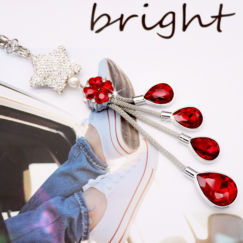 Car rearview mirror pendant metal pendant car Crystal Diamond Ball interior pendant car decoration rhinestone pendant ornaments