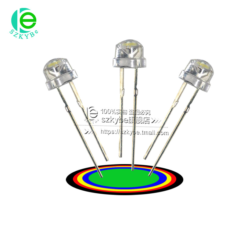 F5草帽直插 发光二极管  蓝色LED 白发蓝 5MM 长脚短脚 厂家直销