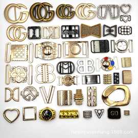 跨境新品小香风金属镶钻装饰扣 箱包扣 鞋扣衣服配饰五金配件