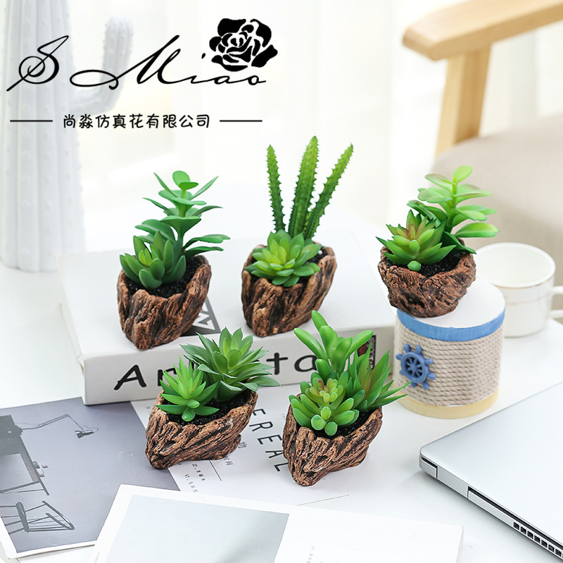 仿真多肉植物盆栽插花家室内茶几餐桌摆件仿真花厂家直供仿真植物 阿里巴巴