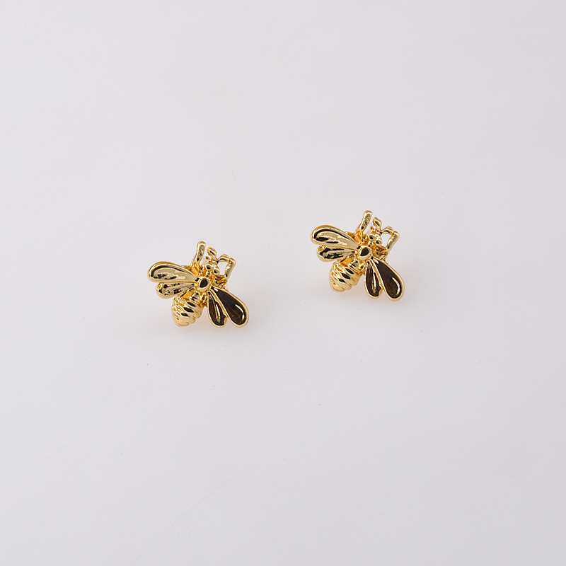 New Fashion Little Bee Earrings 925 Silver Post Simple Earrings Wholesale display picture 8