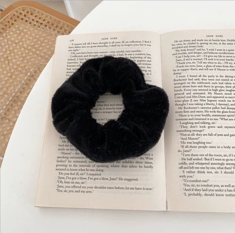 Hair Scrunchie (Brand) Cute Plush Elastic, Soft Fluffy Large-Loop, Multi Colors