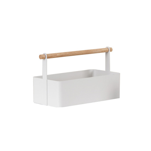 Wholesale Japanese Minimalist Jewelry, Cosmetic Storage Box with Wooden Handle, Miscellaneous Organization Basket Model