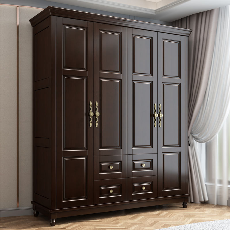 American style wardrobe solid wood wardrobe Simplicity modern Economic type household bedroom cupboard combination white