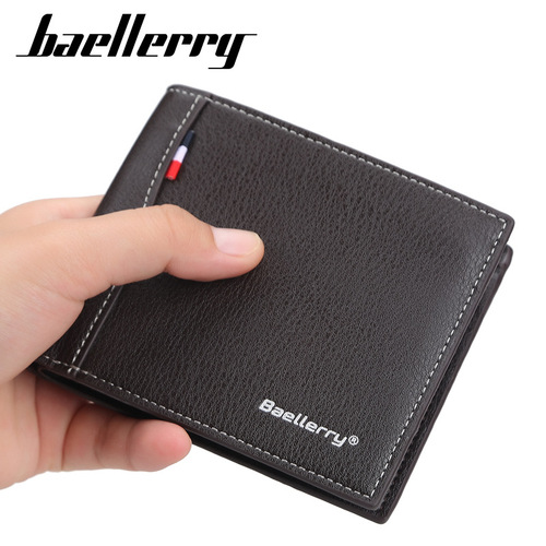baellerry wallet men's horizontal one-fold small wallet fashionable open coin purse short ultra-thin wallet bag
