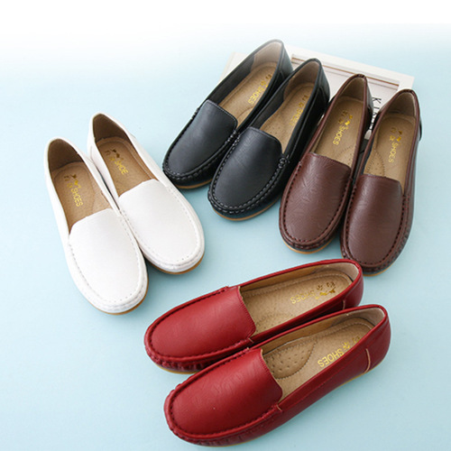 New nurse shoes, women's hospital work shoes, soft sole wedges, comfortable and breathable single shoes, solid color shallow mouth lazy shoes wholesale