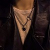 Metal necklace heart-shaped suitable for men and women, Japanese and Korean, internet celebrity