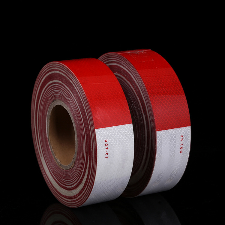 跨境DOT-C2欧美标反光贴红白相间反光条反光膜警示标识反光胶带