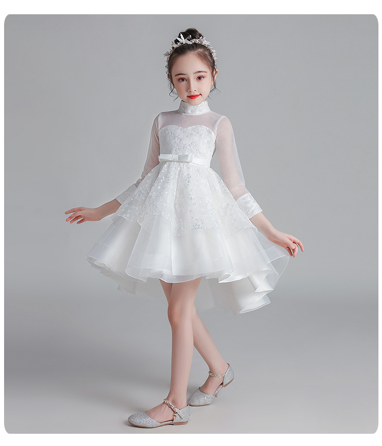 Fille princesse fille fil moelleux robe coréenne à manches longues 3-12 ans
