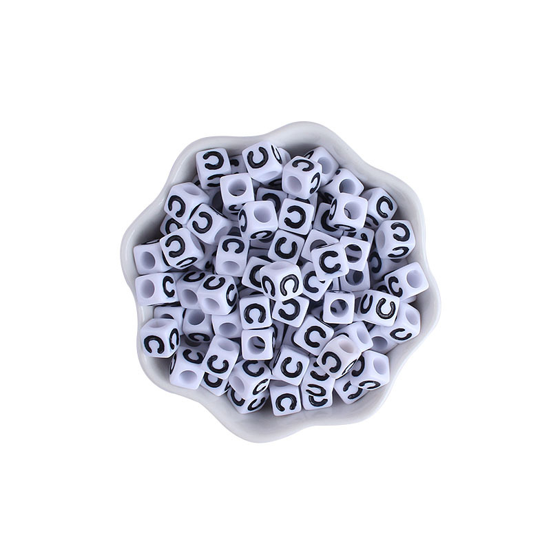 7mm plástico 26 inglés letras DIY creativo bebé nombre personalizado chupete cadena pulsera Accesorios