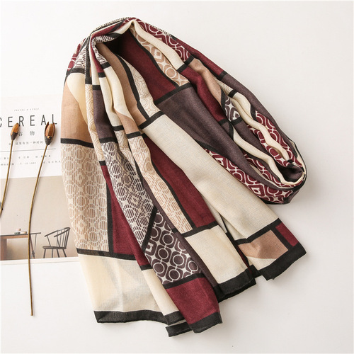 Silk scarf autumn thin Korean style cotton and linen scarf women's Dongdaemun shawl outer wear dual-purpose versatile Korean scarf thickened