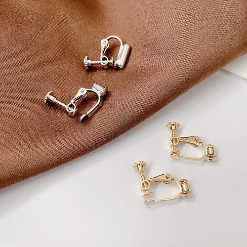 Electroplated real gold accessories Real gold electroplated ear clip converter No need to cut ear needles Screws Painless U-shaped ear clip wholesale