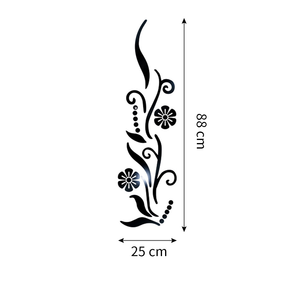 3d blomma akryl spegel väggdekaler för vardagsrum och sovrum_voghion.com