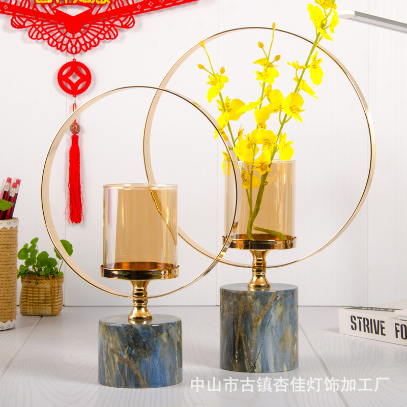Western Candlestick Ornaments Candlelight Dinner Candlestick Romantic Dining Table European Style Decoration Model Room Soft Decoration Wedding