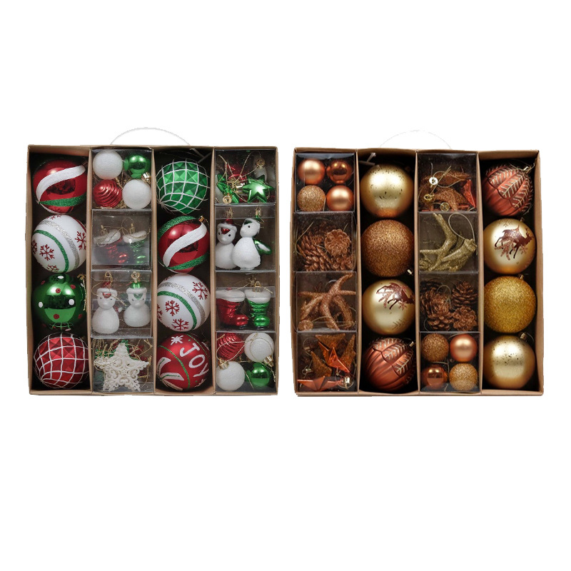 盈浩圣诞节圣诞球彩绘电镀球异形球礼包节日装饰布置挂件吊件现货