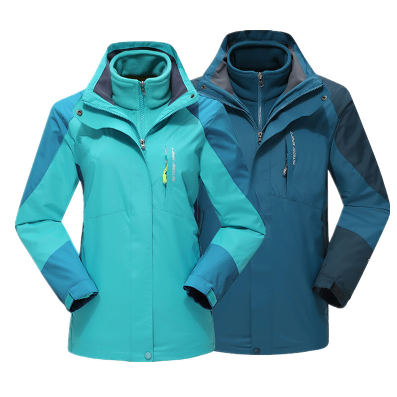 户外情侣款滑雪服男两件套女三合一登山服防风防水保暖冲锋衣定制